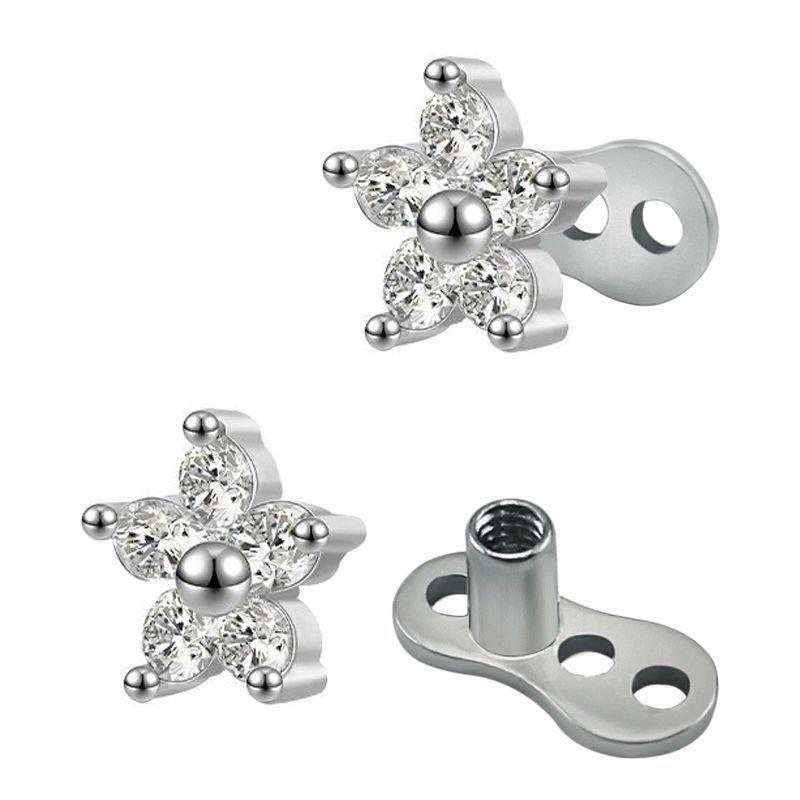 

Европейские и американские украшения для пирсинга со стразами из циркона - титановая сталь 316L