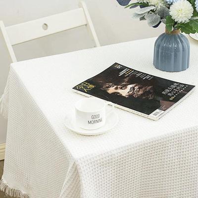 Waffle Weave Cotton Linen Tablecloth