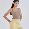 Oz Is Oztb5026 Punched Rib Bra Top - Orange Brown