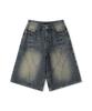 Ledeoli Dunk Washed Bermuda Denim Pants [Light Blue]
