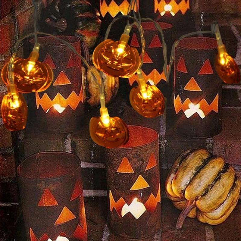 LED Light String, Halloween Ghost Lights, Festive Party Atmosphere Decoration, Glowing Ghost Ghost Festival Scene Arrangement