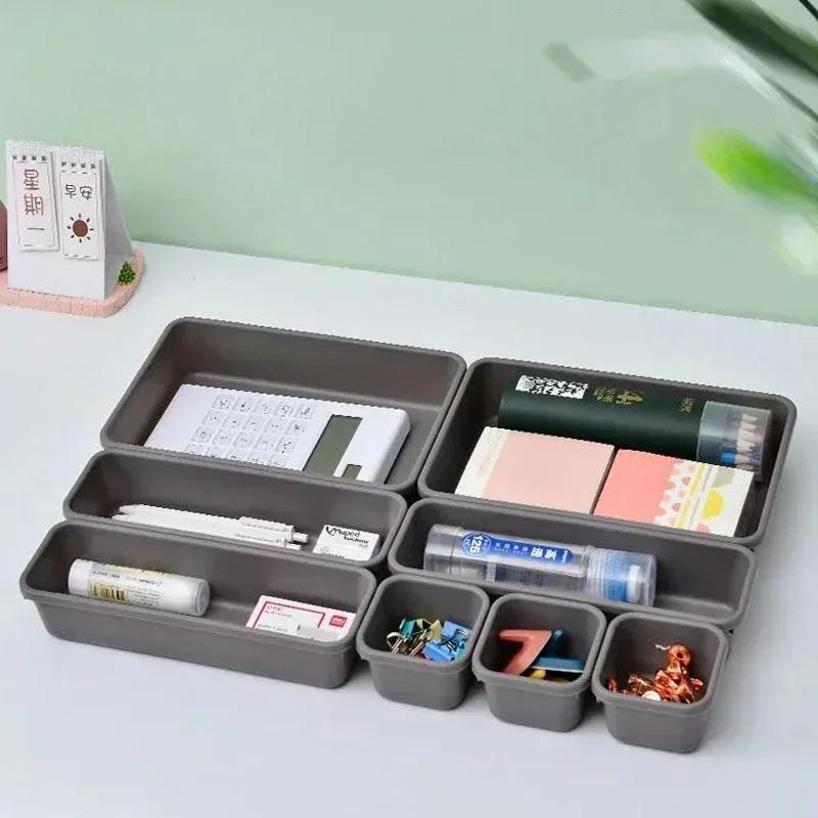 1 Set Portable 8 Pcs Drawer Organizers Separator Office Desk Stationery Storage Box Kitchen Organizer Boxes Accessories Tools