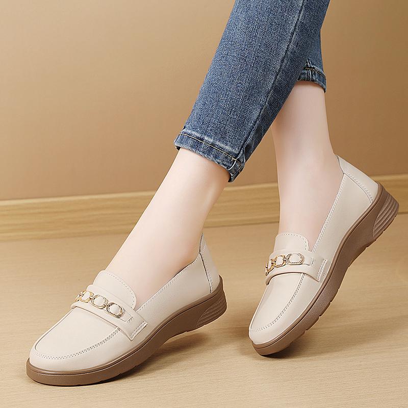 Women's Flats Loafers Driving Moccasins Casual Black Slip on Business Office Shoes Minimalist Shoes for Mother Large Size