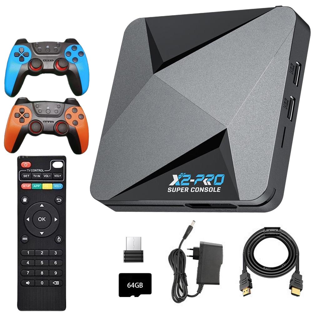 New Upgrade X2 Pro Video Game Console with 80000+ Games Retro Game Box with 2 Gamepads 2.4G/5G 60+ Game Emulator for Android 9.0