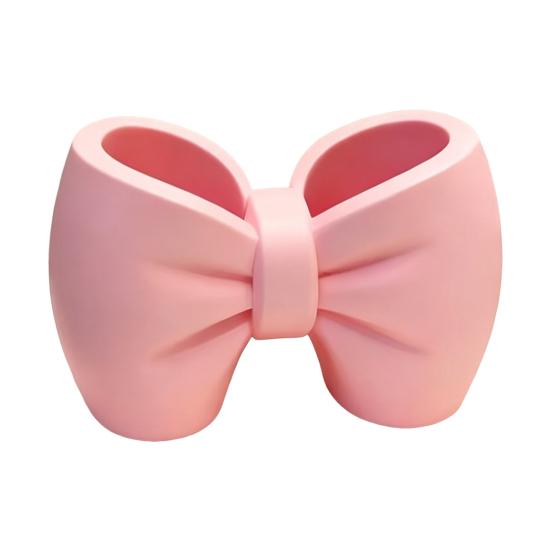 Pink Bow Toothbrush Holder 3D Printed Bow-Knot Shaped Organizer for Toothbrushes Toothpaste Makeup Brushes Multi-Functional Countertop Caddy for розовый