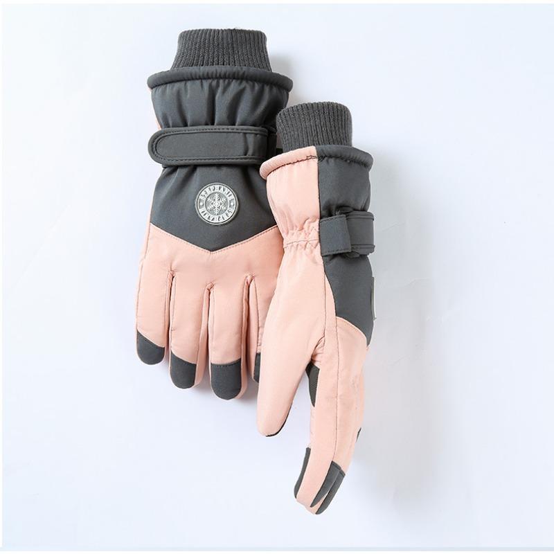 

Men s Autumn and Winter Ski Gloves for Outdoor Riding, Cold-proof, Water-repellent, Anti-slip, Velvet and Thickened Touch Screen Warm Gloves for Women average size