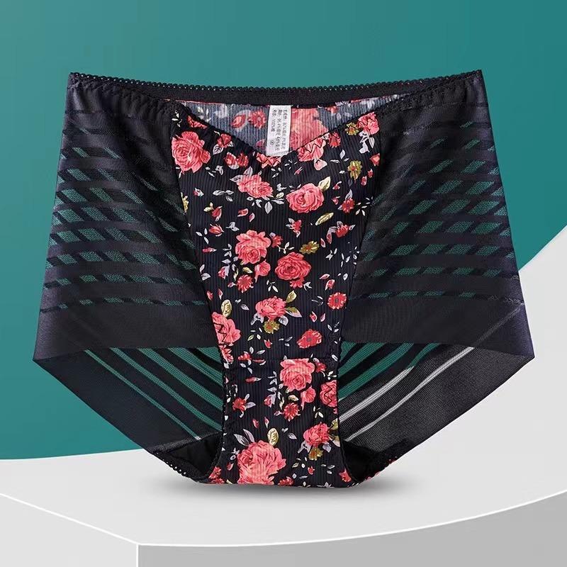 Sexy Lace Panties Women's Underpants Large Size Leopard Pattern High Waist Briefs Breathable Lift Buttocks Female Underwear
