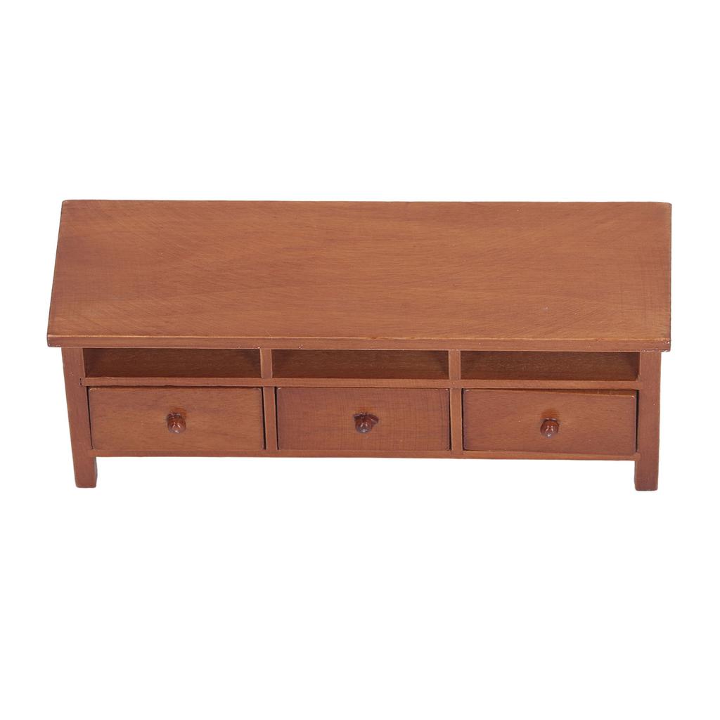 Miniature TV Cabinet Simulation Drawers Design Decorative Wooden Furniture Model for 1Celsius12
