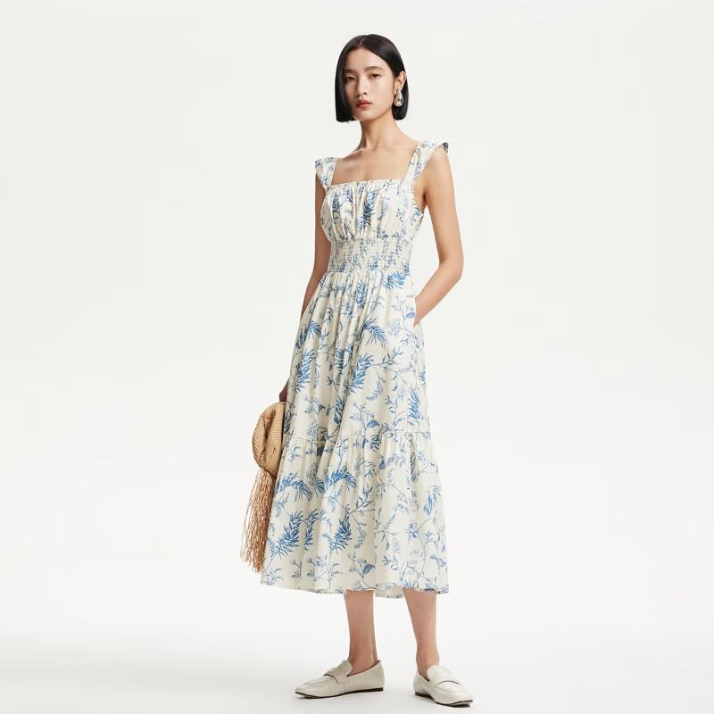 

VEROMODA Women s Printed 3D Lace Mid-length Cotton Blend Dress XL