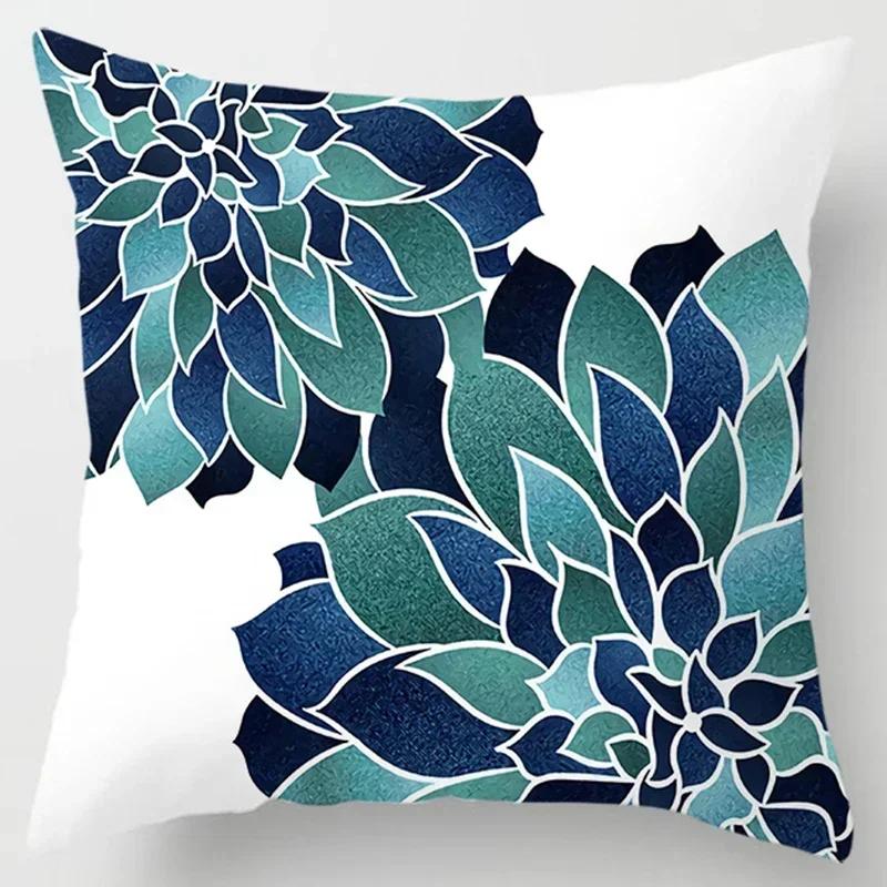 

Home Decor Fashion Classic Square Pillowcase Dark Blue Geometric Pattern Car Living Room Sofa Cushion Cover funda de almohada 12x12in 30x30cm