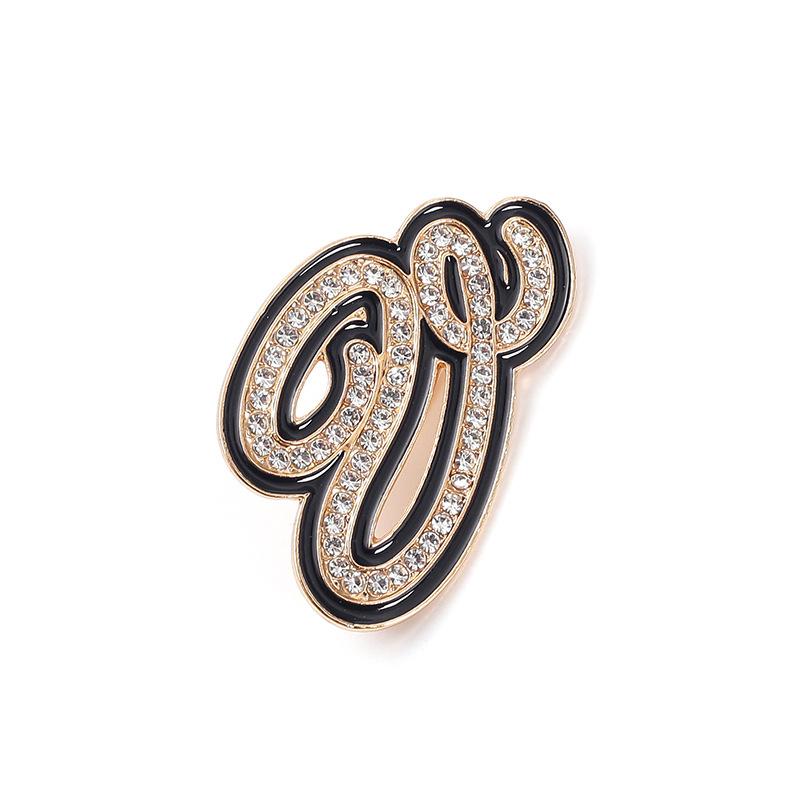 Fashion Women Rhinestone Brooch A-Z English Letter Metal Corsage Pins Crystal Alphabet Jewelry Shirt Clothes Accessories Gift
