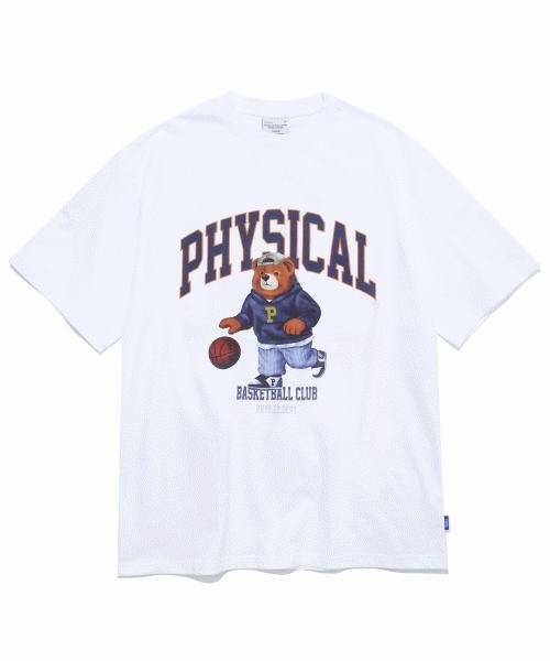 PHYSICAL DEPARTMENT Basketball Bear Short Sleeve T-Shirt_White
