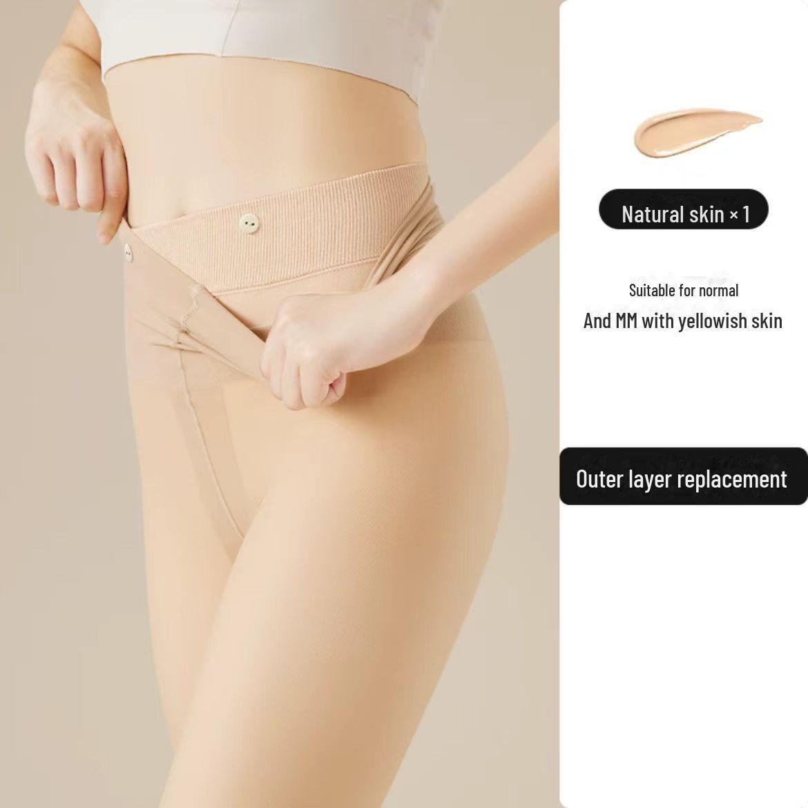 

Двухслойные колготки из черного шелка и бархата в горошек — прозрачный эффект голых ног, большой размер, плотные, на осень/зиму 180g (Double-layer Thin Velvet)