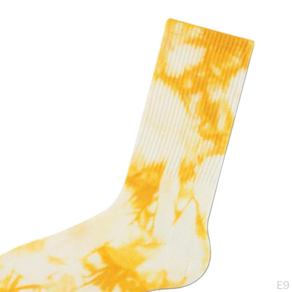 Pair Tie-dyed Crew Hipster Printed Socks