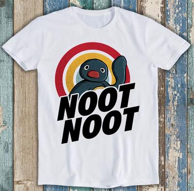 100% Cotton TOPS UNISEX TEES MENS WOMENS Noot Noot Pingu Rainbow Cartoon Anime Manga Funny Gift Tee T Shirt