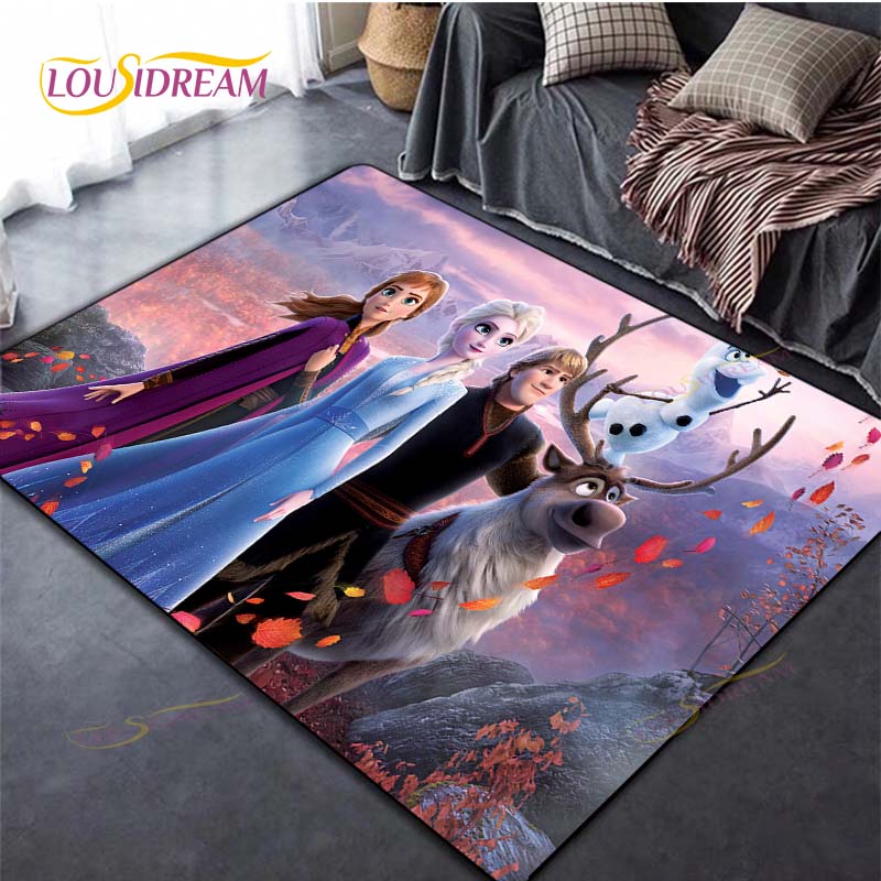 Frozen Carpet Anime Rug Kids Carpets Living Room Tea Table Mats Bedroom Rug Washable Floor Mats Household Area Mat Cute Rug