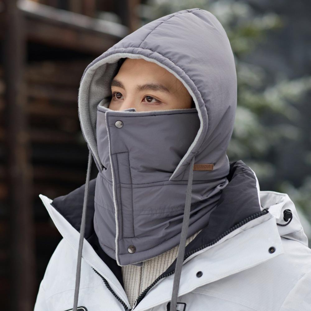 Down Cotton Warm Hat 4-in-1 Mask Hat Scarf Set New Beanies Cap Autumn Winter