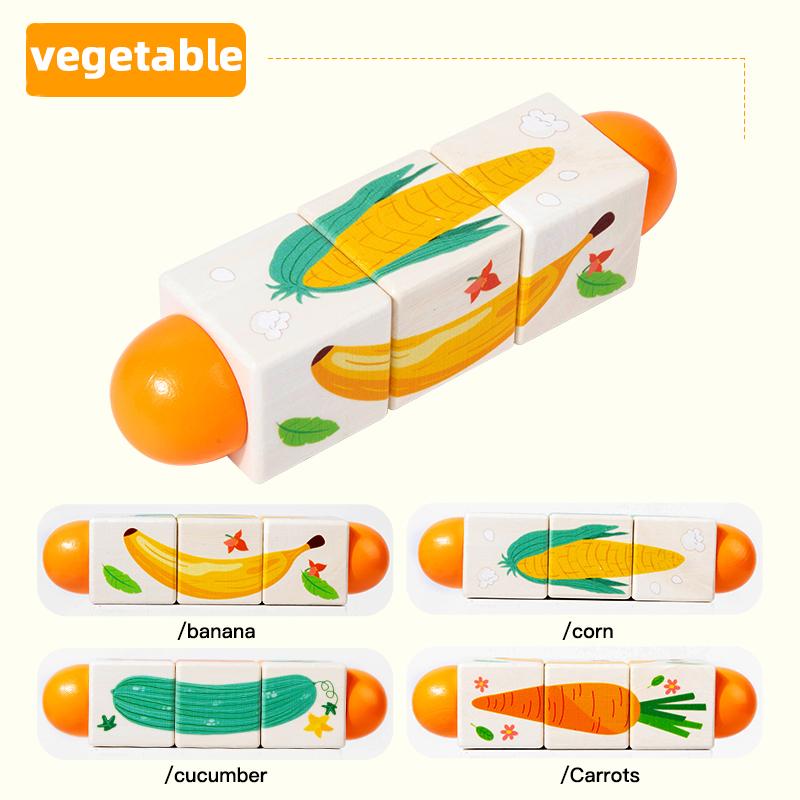 

3D Деревянная Вращающаяся Головоломка Малыш Ребенок Развивающие Игрушки для Детей Игра на Сопоставление Животные Подарки Унисекс Образование в Раннем Детстве