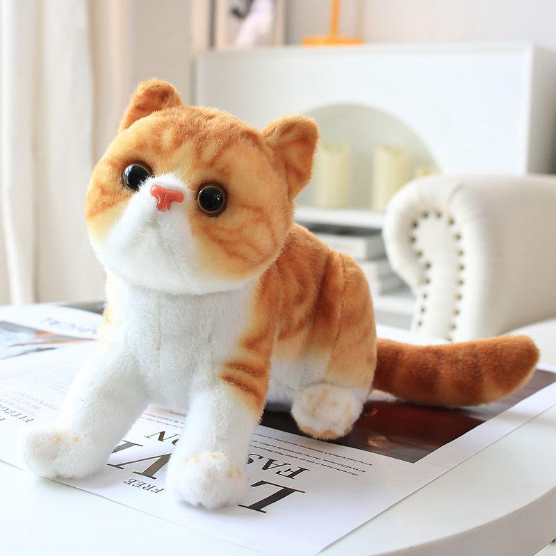 Orange Cat American Shorthair Plush Toy Like Real Cute Little Kitten Colorful Cats Doll Striped Sweet Peluche Children Present