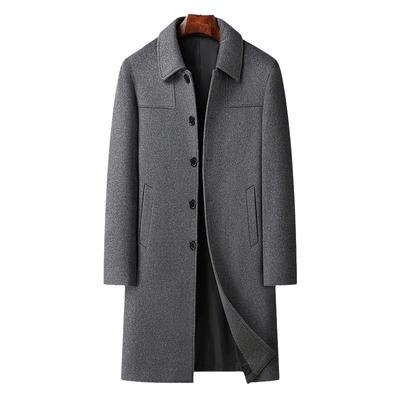 Autumn and Winter New Coat Men's Long Lapel Coat Jacket