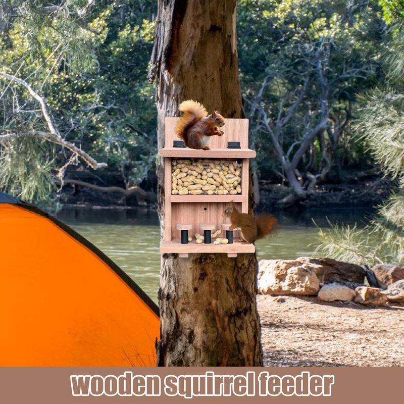 Squirrel Food Feeder Waterproof Chipmunk Feeder Wear-Resistant Sturdy Funny Novelty Removable Mounted For Backyards Gardens