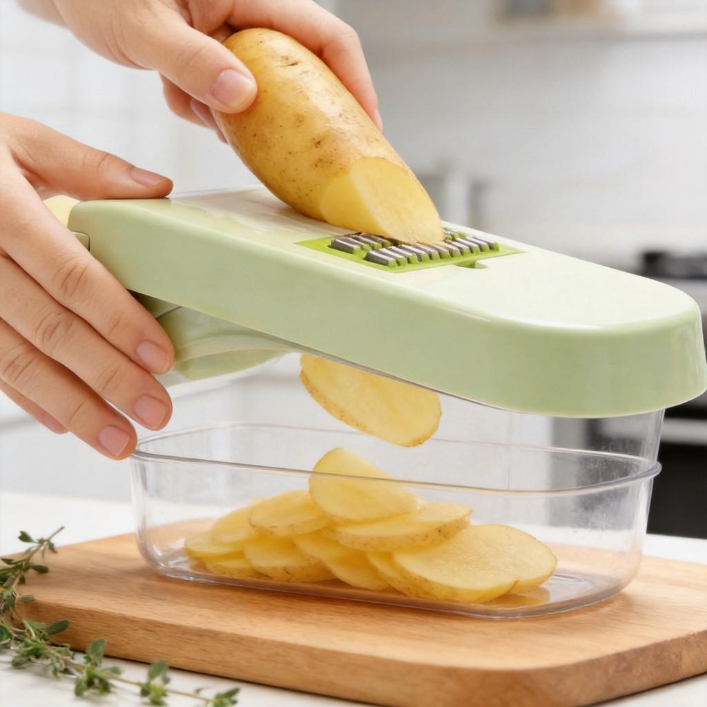Multifuntional Vegetable Chopper With Stainless Steel Blades For Home Cooking And Meal Prep
