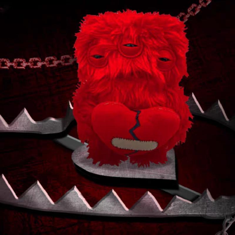 Fuggler Monster Heart Plush Toy With Soft Fiber Filling For Valentines Day Gift