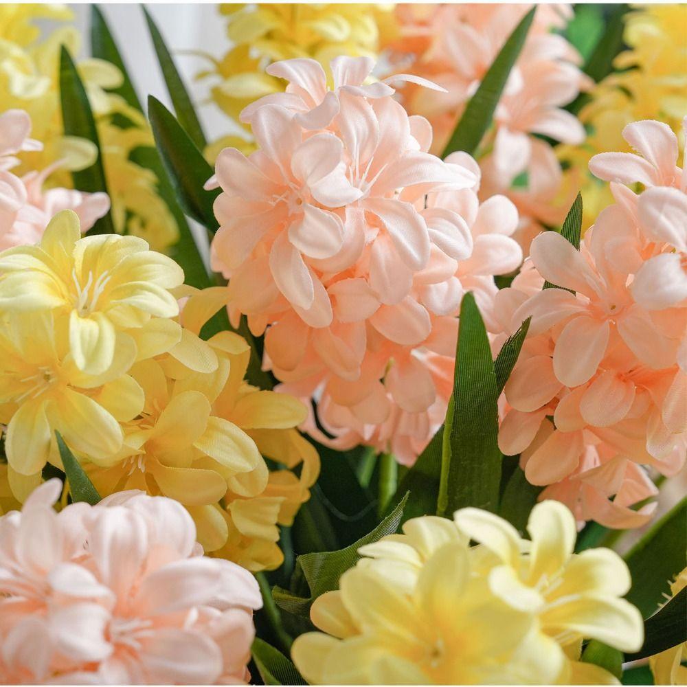Pink Artificial Hyacinth Flowers Floral Display Decorative Artificial Faux Plants Simulation Fake Silk Flower Flower Arrangement