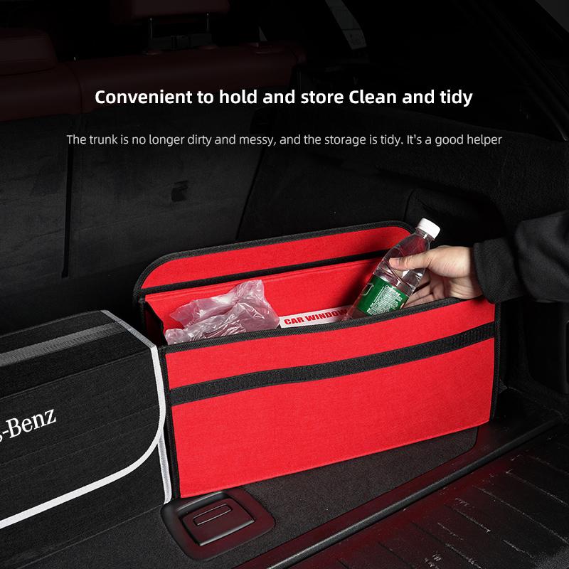 MEA4   Car Trunk Non-Woven Fabric Organizer Box Large Capacity Folding Storage Bag Accessories For Mercedes-Benz GLC X253 X254 C-Class