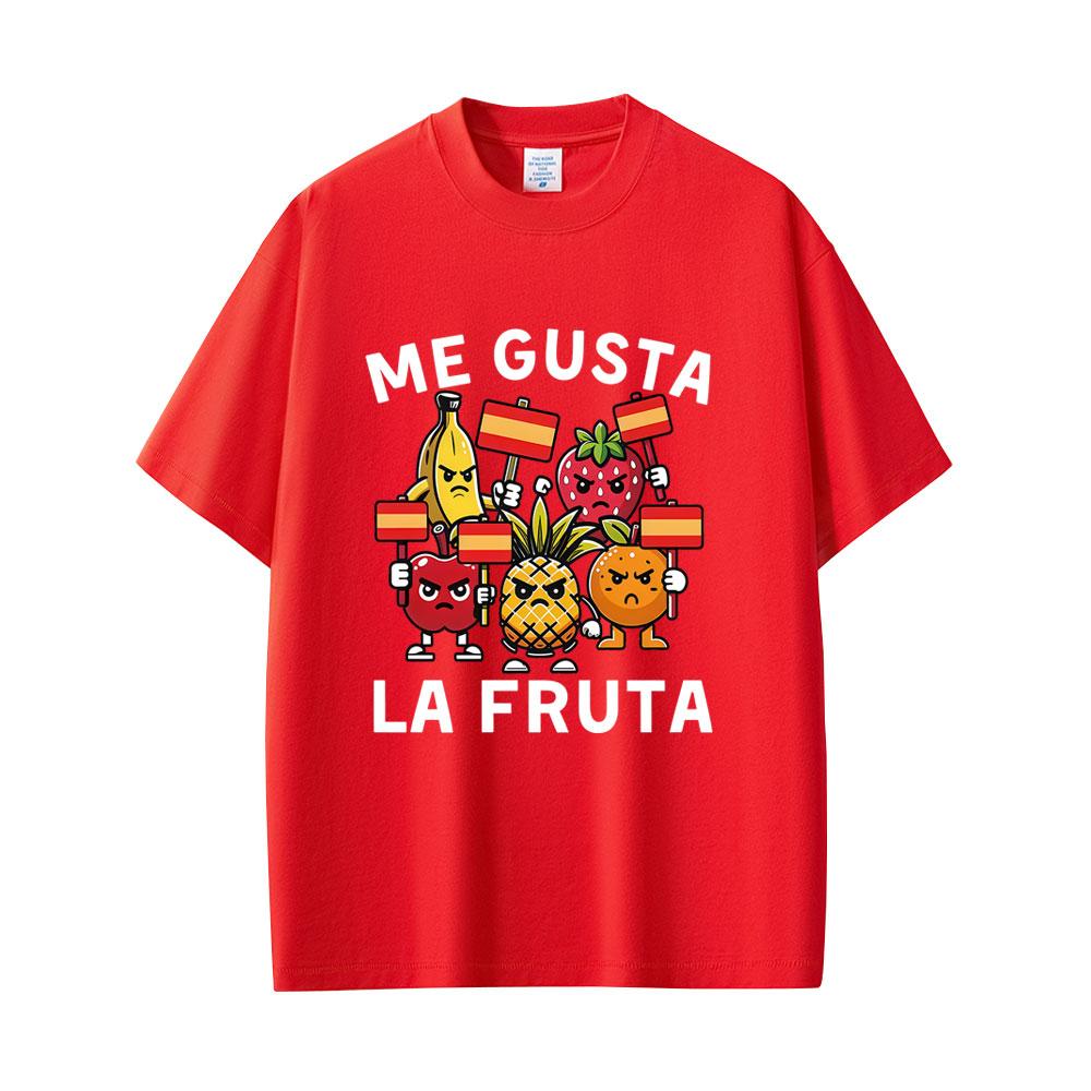 Me Gusta La Fruta Funny Tshirt I Like Fruits Spanish Humor Meme T Shirts Unisex Women Casual Cotton Tshirts Unisex Oversized Tops