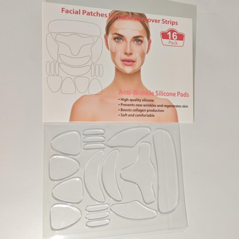 Patch Antirughe in Silicone per Solchi Nasolabiali, Fronte e Collo - Trasparenti, Autoadesive, Riduttori delle Linee Sottili