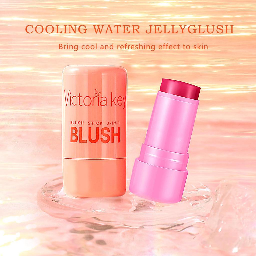Jelly Blush Stick: Moisturizing Shimmer, Natural Contouring, Dual-use for Lips and Cheeks, Long-lasting Makeup, Highlight Rouge Cream