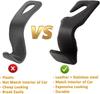 Headrest Hooks for Car, Back Seat Organizer Black Leather Hanger Holder Hook, for Hanging Purses and Bags and Coats, Pack of 2