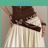 Cinto Boho Western com Rebites Para Mulheres Com Fivela de Liga Acessórios de Estilo Étnico