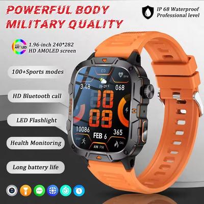 2025 For Xiaomi Outdoor Sports Smart Watch GPS Trackr 5ATM Flashlight 1.96" HD Display Screen Bluetooth Call Men Fitness Watches