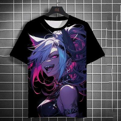 Men's T-shirt Fashion Cartoon Sexy Girl Graphic T Shirts Summer Casual Harajuku Streetwear 3D Printed Hip Hop O-neck Top Tees