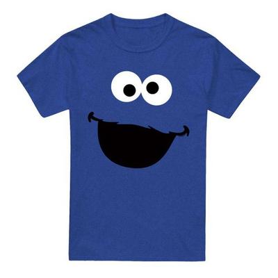 Sesame Street Unisex Adult Cookie Monster Face Heather T-Shirt