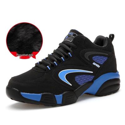 Men's Sport Running Shoes with Cotton and Fleece Lining - Warm Air Cushion Sneakers for Hiking and Walking