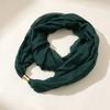 Solid Color Cylinder Magnetic Buckle Lazy Scarf Women Cotton Linen Texture Magnetic Neck Warmer Spring Autumn Versatile No-Tie Decorative Neck Gaiter