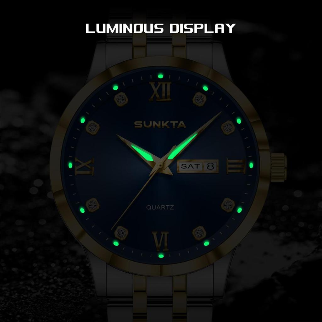 Sunkta New Men Watch Luxury Business All-steel Watch Classic Fashion Men's Quartz Watch