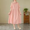 Short Sleeve Plus Size Cotton Vintage New In Dresses for Women Casual Loose Long Summer Dress