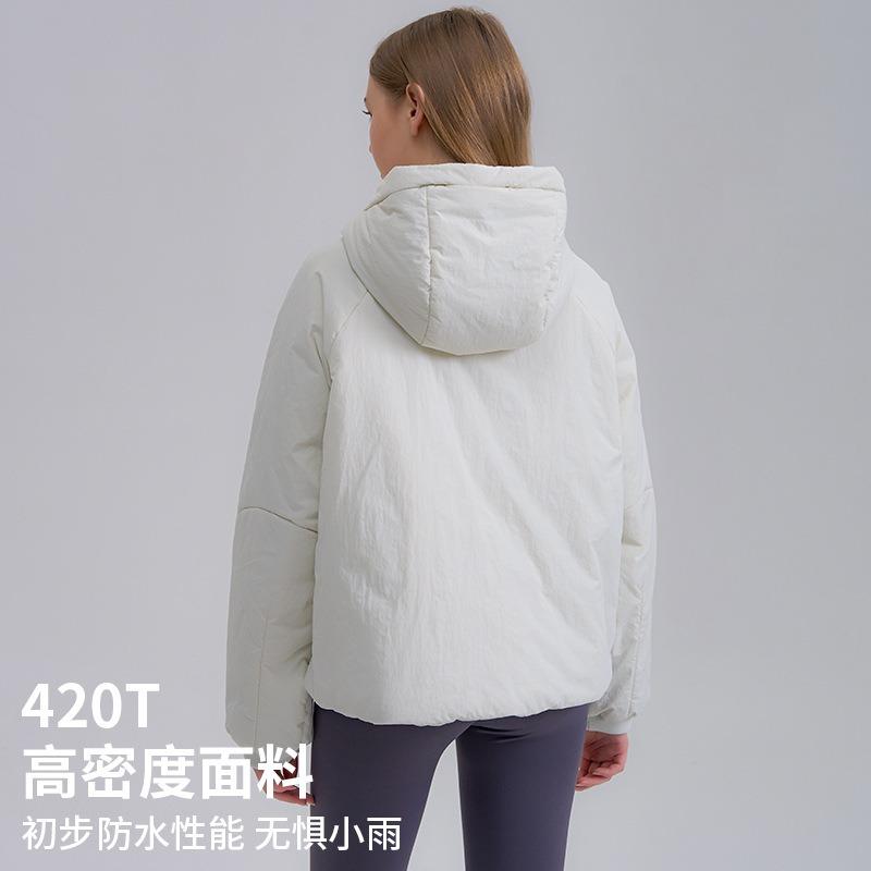 Autumn and winter coat padded clothes women's high-end hooded padded jacket loose short warm new zipper windproof top