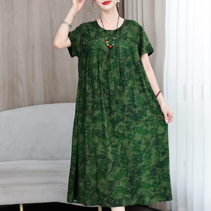 

Елегантні жіночі сукні великих розмірів. Повсякденна вільна вінтажна довга сукня з короткими рукавами 5XL