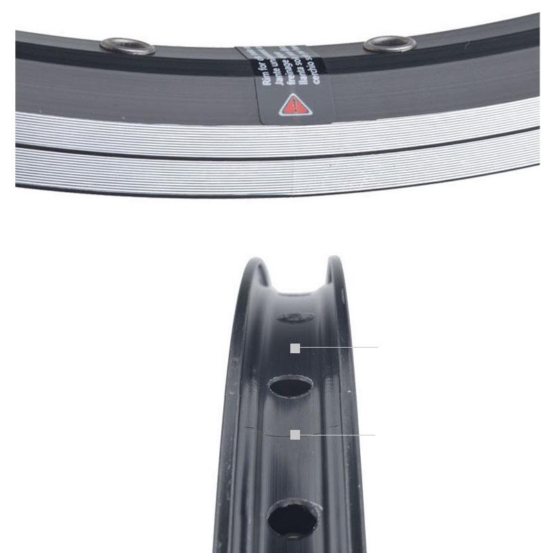 MEIJUN 26" Black Double-Layer Aluminum Alloy Mountain Bike Rim with Disc/V Brake, 32/36 Hole