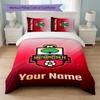 Southampton FC Custom Name Text Bedding Set 1 Duvet Cover+2 Pillowcases Soccer Logo Personalized Gift For Special Occasion Bedroom Decor