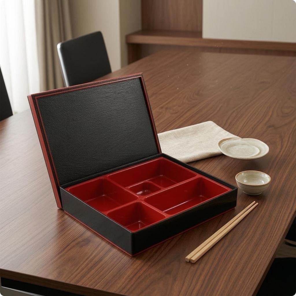 Bento Box a Cinque Scomparti Coperchio Aderente Rettangolare Pranzo Riutilizzabile Conservazione Pasti S 5scomparti