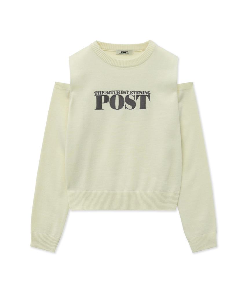 THE SATURDAY EVENING POST Cutout Knit_Ivory