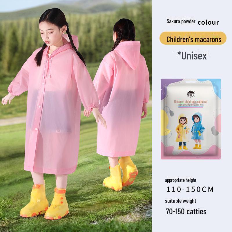 "Children's Full-Body Rainstorm-Proof Disposable Raincoat for Boys and Girls with Backpacks"