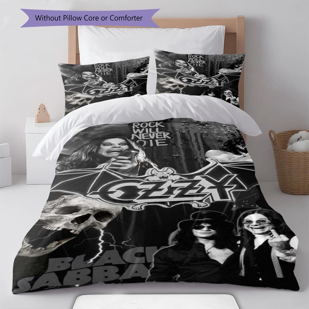Ozzy Osbourne Pattern Bedding Quilt Set Quilt Cover Pillowcase Home Decoration Gift (1 * duvet cover + 2 * pillowcase, without core)