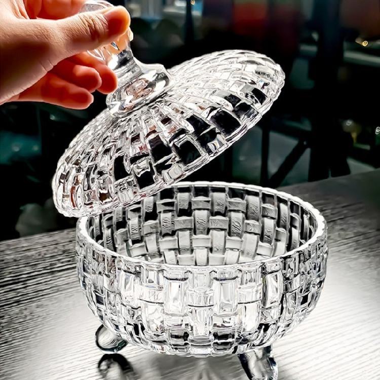 Schöner handgefertigter Süßigkeitenhalter mit Deckel Glasschale Für Küchen- und Esszimmerdekoration